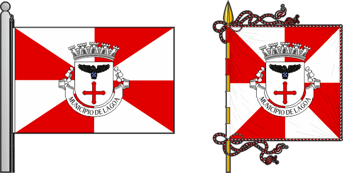 Bandeira e estandarte do Município de Lagoa - Lagoa municipal flag and banner Bandeira e estandarte do Município de Lagoa - Lagoa municipal flag and banner