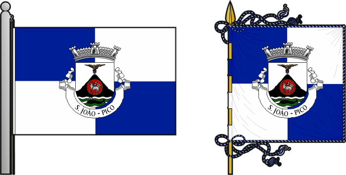 Bandeira e estandarte da freguesia de São João - São João civil parish, flag and banner