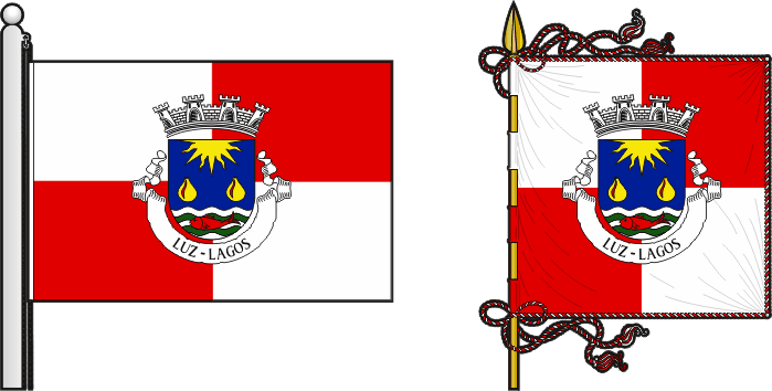 Bandeira e estandarte da freguesia da Luz - Luz civil parish, flag and banner