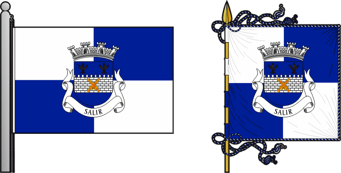 Bandeira e estandarte da freguesia de Salir - Salir civil parish, flag and banner