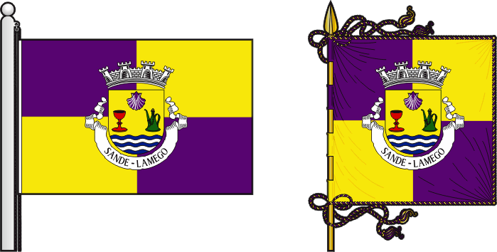 Bandeira e estandarte da freguesia de Sande - Sande civil parish, flag and banner Bandeira e estandarte da freguesia de Sande - Sande civil parish, flag and banner