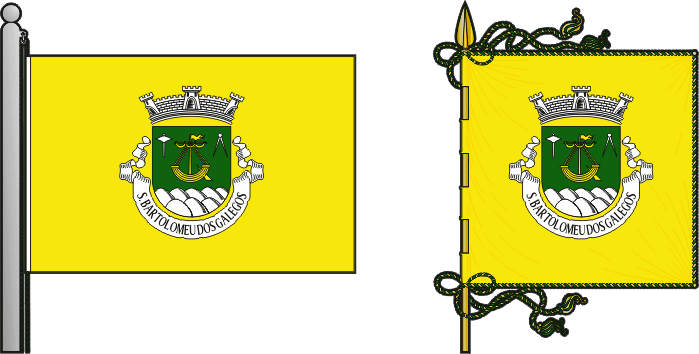 Bandeira e estandarte da antiga freguesia de São Bartolomeu dos Galegos - São Bartolomeu dos Galegos former civil parish, flag and banner Bandeira e estandarte da antiga freguesia de São Bartolomeu dos Galegos - São Bartolomeu dos Galegos former civil parish, flag and banner