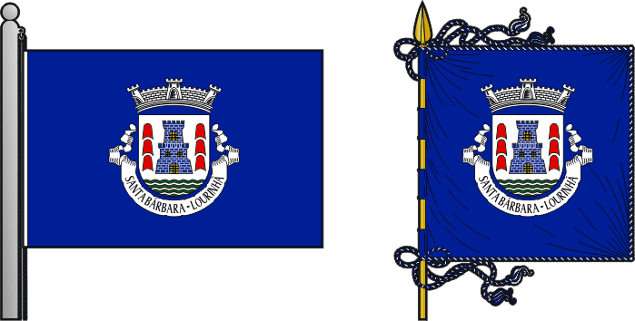 Bandeira e estandarte da freguesia de Santa Bárbara - Santa Bárbara civil parish, flag and banner