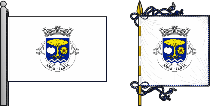 Bandeira e estandarte da freguesia de Amor - Amor civil parish, flag and banner Bandeira e estandarte da freguesia de Amor - Amor civil parish, flag and banner