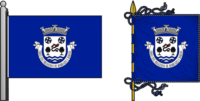 Bandeira e estandarte da União das freguesias de Marrazes e Barosa - Marrazes and Barosa civil parishes union flag and banner