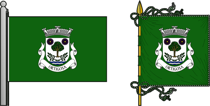 Bandeira e estandarte da antiga freguesia de Ortigosa - Ortigosa former civil parish, flag and banner