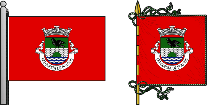 Bandeira e estandarte da antiga freguesia de Pousos - Pousos former civil parish, flag and banner