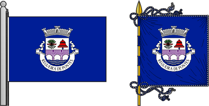 Bandeira e estandarte da freguesia de Regueira de Pontes - Regueira de Pontes civil parish, flag and banner