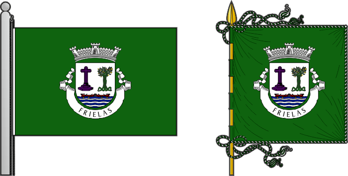 Bandeira e estandarte da antiga freguesia de Frielas - Frielas former civil parish, flag and banner Bandeira e estandarte da antiga freguesia de Frielas - Frielas former civil parish, flag and banner