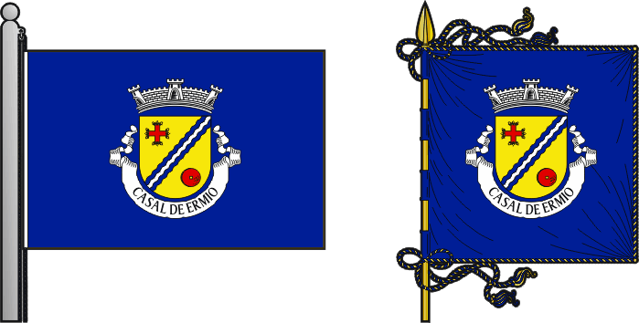 Bandeira e estandarte da antiga freguesia de Casal de Ermio - Casal de Ermio former civil parish, flag and banner