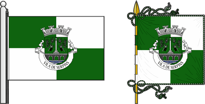 Bandeira e estandarte da freguesia de Serpins - Serpins civil parish, flag and banner