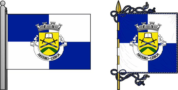 Bandeira e estandarte da Freguesia do Areeiro - Areeiro civil parish, flag and banner Bandeira e estandarte da Freguesia do Areeiro - Areeiro civil parish, flag and banner