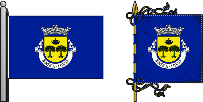 Bandeira e estandarte da freguesia de Benfica - Benfica civil parish, flag and banner