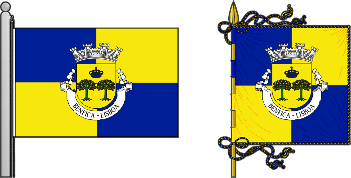 Bandeira e estandarte da freguesia de Benfica - Benfica civil parish, flag and banner