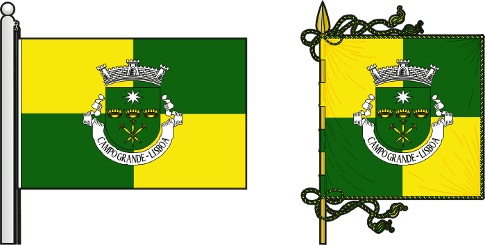 Bandeira e estandarte da antiga freguesia de Campo Grande - Campo Grande former civil parish, flag and banner Bandeira e estandarte da antiga freguesia de Campo Grande - Campo Grande former civil parish, flag and banner