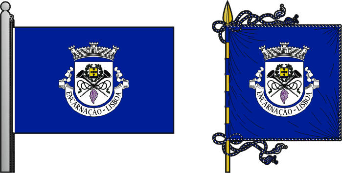 Bandeira e estandarte da antiga freguesia da Encarnação - Encarnação former civil parish, flag and banner Bandeira e estandarte da antiga freguesia da Encarnação - Encarnação former civil parish, flag and banner
