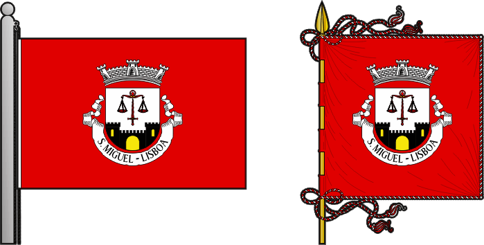 Bandeira e estandarte da antiga freguesia de São Miguel - São Miguel former civil parish, flag and banner