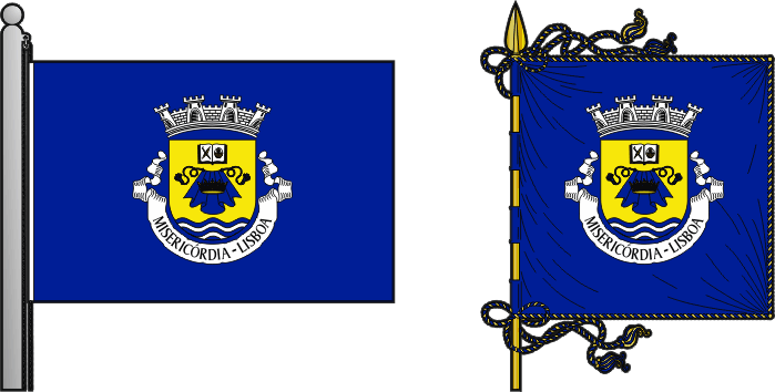 Bandeira e estandarte da Freguesia da Misericórdia - Misericórdia civil parish, flag and banner