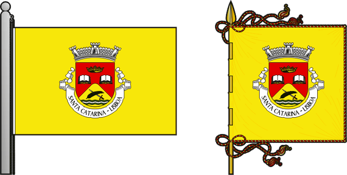 Bandeira e estandarte da antiga freguesia de Santa Catarina - Santa Catarina former civil parish, flag and banner