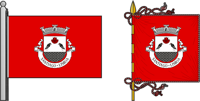 Bandeira e estandarte da antiga freguesia de Santiago - Santiago former civil parish, flag and banner Bandeira e estandarte da antiga freguesia de Santiago - Santiago former civil parish, flag and banner
