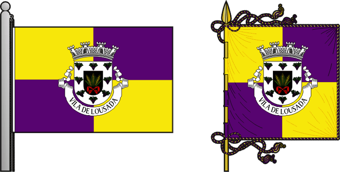 Bandeira e estandarte do município de Lousada - Lousada Municipality flag and banner Bandeira e estandarte do município de Lousada - Lousada Municipality flag and banner