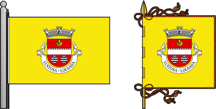 Bandeira e estandarte da antiga freguesia de Lustosa - Lustosa former civil parish, flag and banner Bandeira e estandarte da antiga freguesia de Lustosa - Lustosa former civil parish, flag and banner