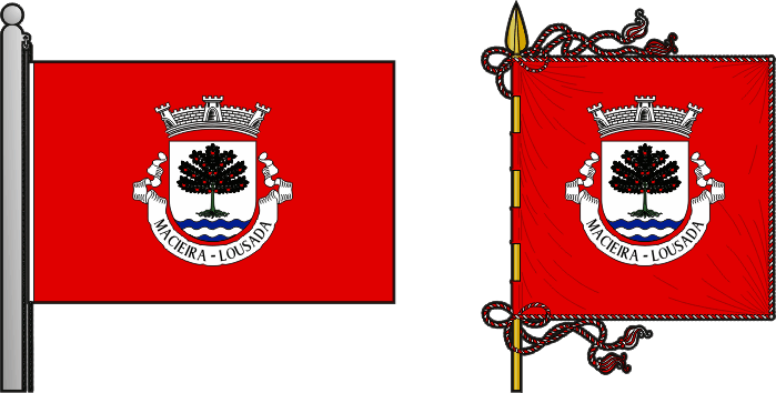 Bandeira e estandarte da freguesia de Macieira - Macieira civil parish, flag and banner Bandeira e estandarte da freguesia de Macieira - Macieira civil parish, flag and banner