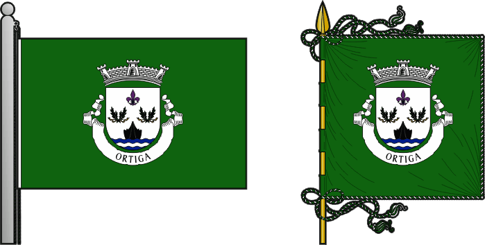 Bandeira e estandarte da freguesia de Ortiga - Ortiga civil parish, flag and banner Bandeira e estandarte da freguesia de Ortiga - Ortiga civil parish, flag and banner