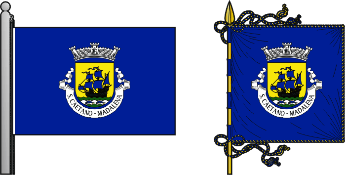 Bandeira e estandarte da freguesia de São Caetano - São Caetano civil parish, flag and banner