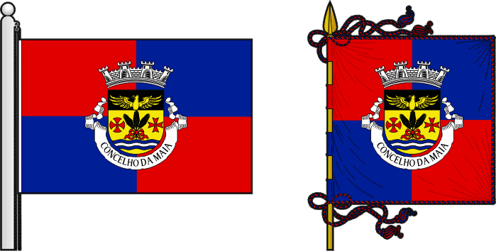 Bandeira e estandarte do Município da Maia - Maia municipal flag and banner Bandeira e estandarte do Município da Maia - Maia municipal flag and banner