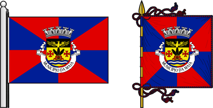 Bandeira e estandarte do Município da Maia - Maia municipal flag and banner Bandeira e estandarte do Município da Maia - Maia municipal flag and banner