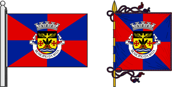 Bandeira e estandarte do Município da Maia - Maia municipal flag and banner Bandeira e estandarte do Município da Maia - Maia municipal flag and banner
