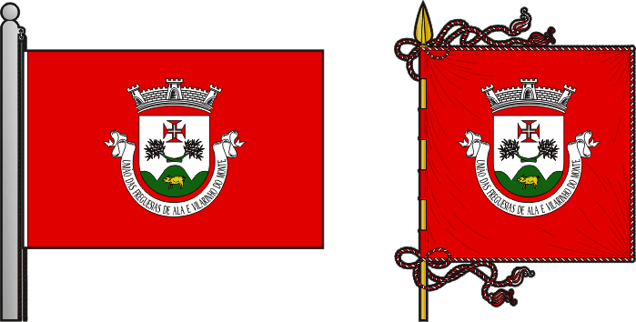 Bandeira e estandarte da Freguesia de Ala e Vilarinho do Monte - Ala and Vilarinho do Monte civil parish, flag and banner Bandeira e estandarte da Freguesia de Ala e Vilarinho do Monte - Ala and Vilarinho do Monte civil parish, flag and banner