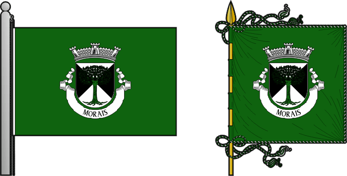 Bandeira e estandarte da freguesia de Morais - Morais civil parish, flag and banner