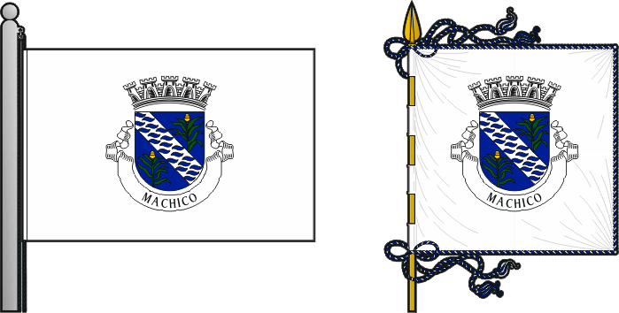 Bandeira e estandarte do Município de Machico - Machico municipal flag and banner Bandeira e estandarte do Município de Machico - Machico municipal flag and banner