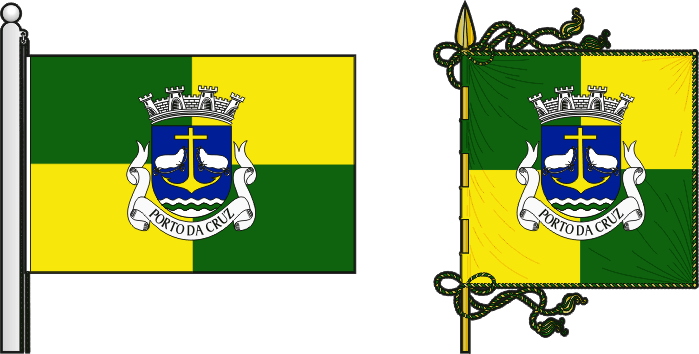 Bandeira e estandarte da freguesia de Porto da Cruz - Porto da Cruz civil parish, flag and banner