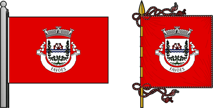 Bandeira e estandarte da antiga freguesia de Favões - Favões former civil parish, flag and banner Bandeira e estandarte da antiga freguesia de Favões - Favões former civil parish, flag and banner