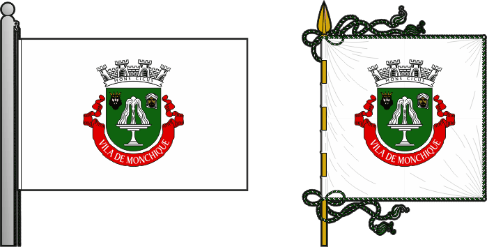Bandeira e estandarte do Município de Monchique - Monchique municipal flag and banner Bandeira e estandarte do Município de Monchique - Monchique municipal flag and banner