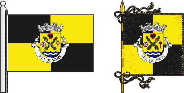 Bandeira e estandarte da Vila de Semide - Semide Town, flag and banner