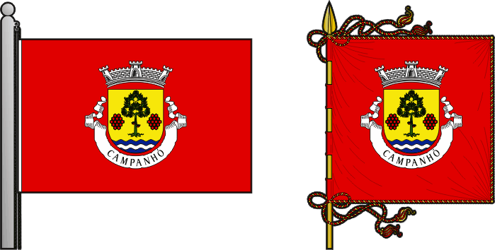 Bandeira e estandarte da antiga freguesia de Campanhó - Campanhó former civil parish, flag and banner