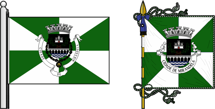 Bandeira e estandarte do Município de Mirandela - Mirandela municipal flag and banner Bandeira e estandarte do Município de Mirandela - Mirandela municipal flag and banner
