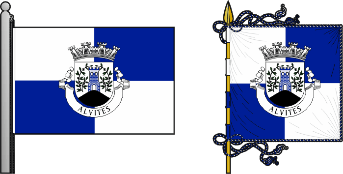 Bandeira e estandarte da freguesia de Alvites - Alvites civil parish, flag and banner