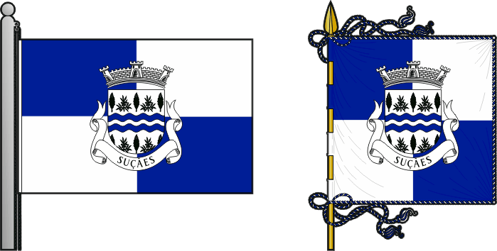 Bandeira e estandarte da freguesia de Suçães - Suçães civil parish, flag and banner