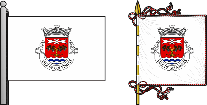 Bandeira e estandarte da freguesia de Vale de Gouvinhas - Vale de Gouvinhas civil parish, flag and banner