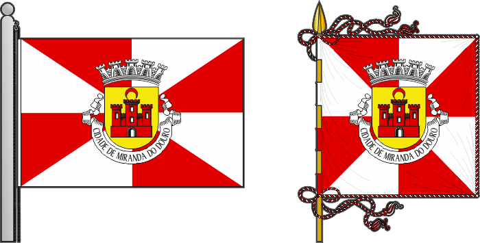 Bandeira e estandarte do Município de Miranda do Douro - Miranda do Douro municipal flag and banner Bandeira e estandarte do Município de Miranda do Douro - Miranda do Douro municipal flag and banner