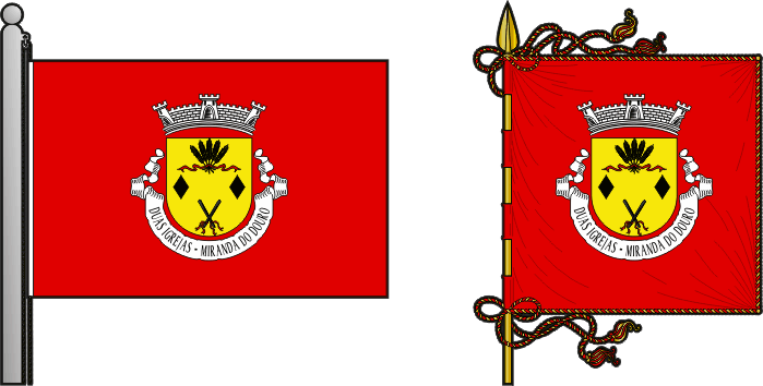 Bandeira e estandarte da freguesia de Miranda do Douro - Miranda do Douro civil parish, flag and banner