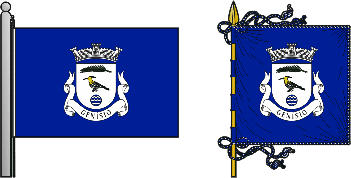 Bandeira e estandarte da freguesia de Genísio - Genísio civil parish, flag and banner