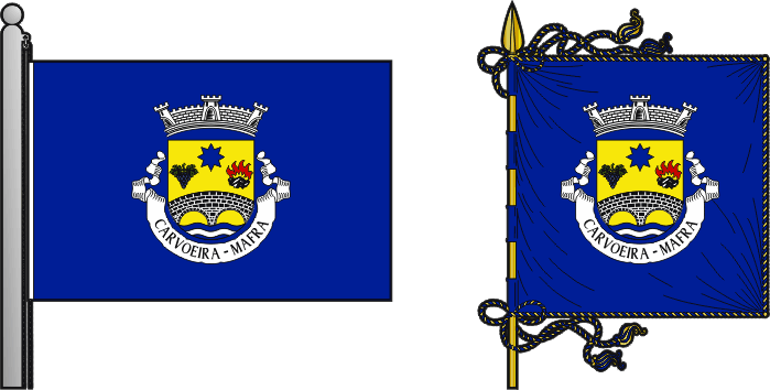 Bandeira e estandarte da freguesia de Carvoeira - Carvoeira civil parish, flag and banner Bandeira e estandarte da freguesia de Carvoeira - Carvoeira civil parish, flag and banner