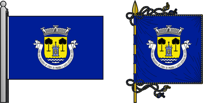 Bandeira e estandarte da União das freguesias de Venda do Pinheiro e Santo Estêvão das Galés - Venda do Pinheiro and Santo Estêvão das Galés civil parishes union flag and banner Bandeira e estandarte da União das freguesias de Venda do Pinheiro e Santo Estêvão das Galés - Venda do Pinheiro and Santo Estêvão das Galés civil parishes union flag and banner