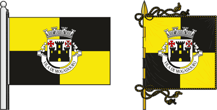 Bandeira e estandarte do município de Mogadouro - Mogadouro Municipality flag and banner